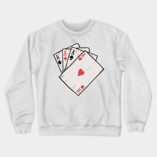 Traditional Tattoo Four Aces Playing Card Game Crewneck Sweatshirt